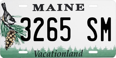 ME license plate 3265SM