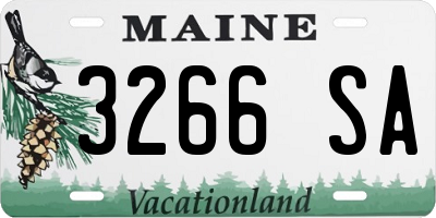 ME license plate 3266SA