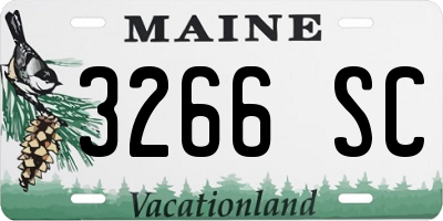 ME license plate 3266SC