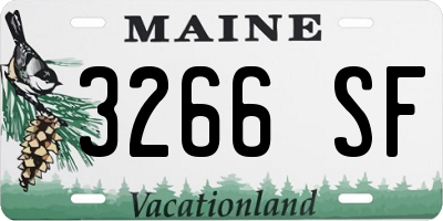 ME license plate 3266SF