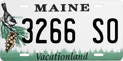 ME license plate 3266SO