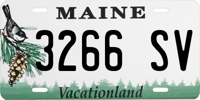ME license plate 3266SV