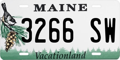 ME license plate 3266SW
