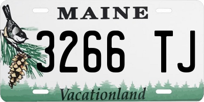 ME license plate 3266TJ