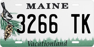 ME license plate 3266TK
