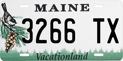 ME license plate 3266TX