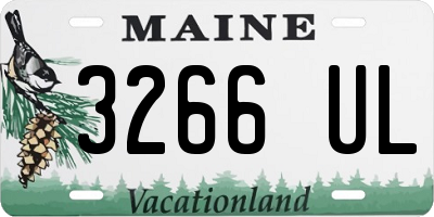 ME license plate 3266UL
