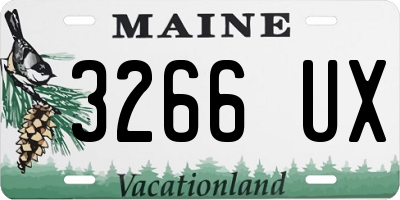ME license plate 3266UX