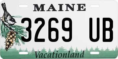 ME license plate 3269UB