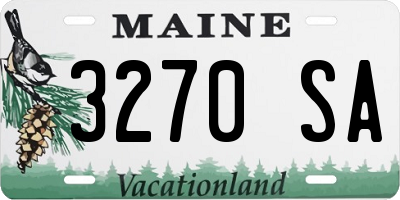 ME license plate 3270SA