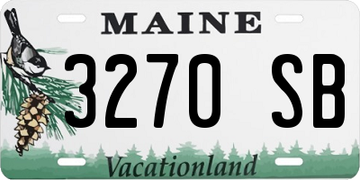 ME license plate 3270SB