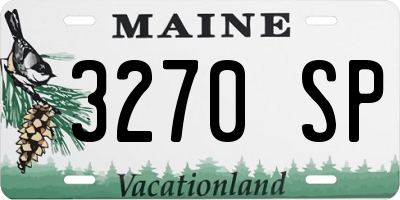 ME license plate 3270SP