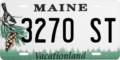 ME license plate 3270ST