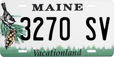 ME license plate 3270SV