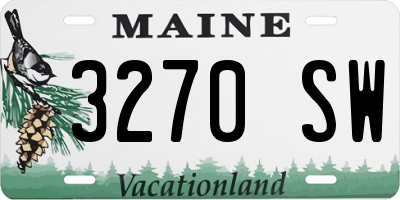 ME license plate 3270SW