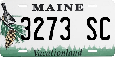 ME license plate 3273SC
