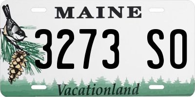 ME license plate 3273SO