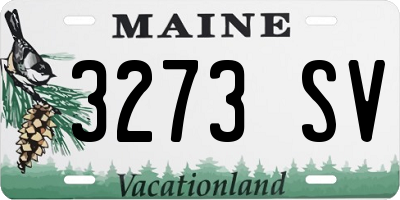 ME license plate 3273SV