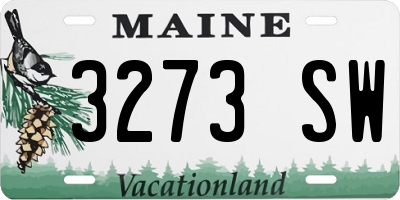 ME license plate 3273SW