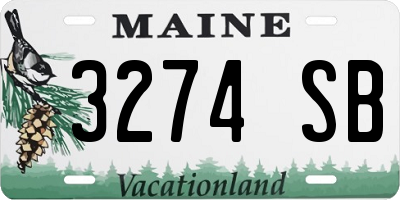 ME license plate 3274SB