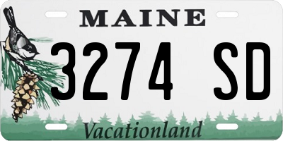 ME license plate 3274SD