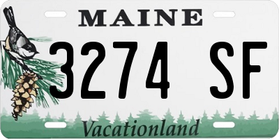 ME license plate 3274SF