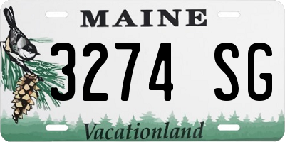 ME license plate 3274SG