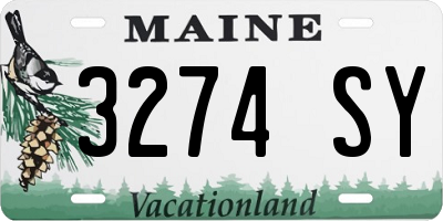 ME license plate 3274SY