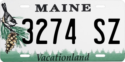 ME license plate 3274SZ