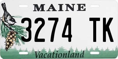 ME license plate 3274TK