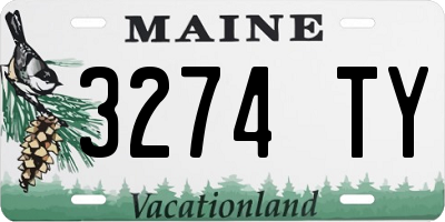 ME license plate 3274TY