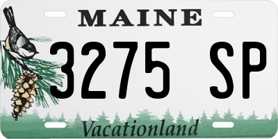 ME license plate 3275SP