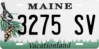 ME license plate 3275SV