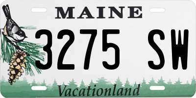 ME license plate 3275SW