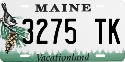 ME license plate 3275TK