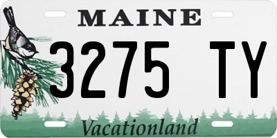 ME license plate 3275TY