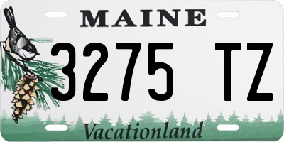 ME license plate 3275TZ