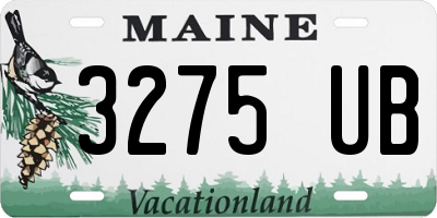 ME license plate 3275UB