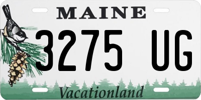 ME license plate 3275UG