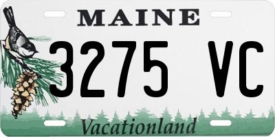 ME license plate 3275VC