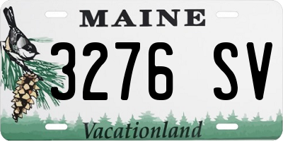 ME license plate 3276SV