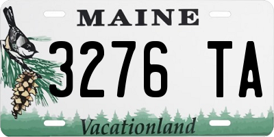 ME license plate 3276TA