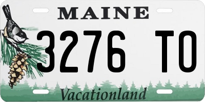 ME license plate 3276TO