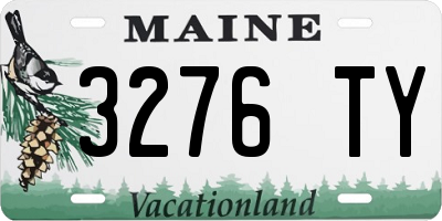 ME license plate 3276TY