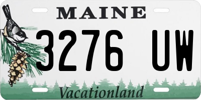 ME license plate 3276UW