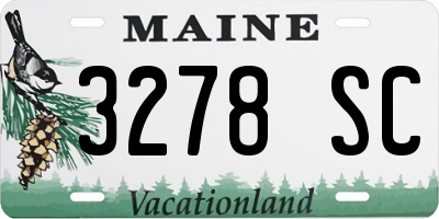 ME license plate 3278SC