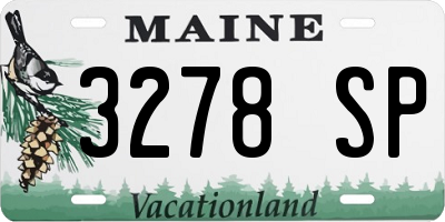 ME license plate 3278SP