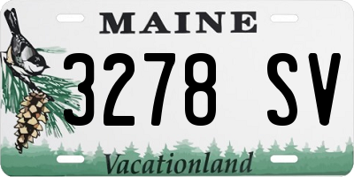 ME license plate 3278SV