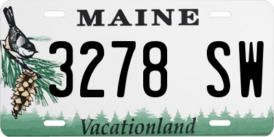 ME license plate 3278SW