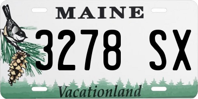 ME license plate 3278SX